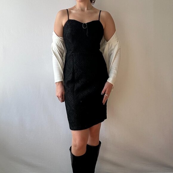 Betsey Johnson Fitted Black Mini Dress - Picture 1 of 8